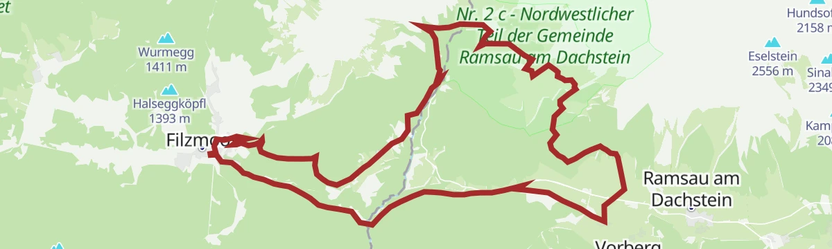 Route map: Filzmoos - Dachsteinsüdwandhütte